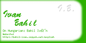 ivan bahil business card